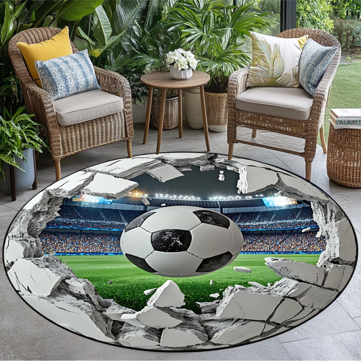 Kids Outdoor Mat Waterproof - Tapis rond de terrain de football