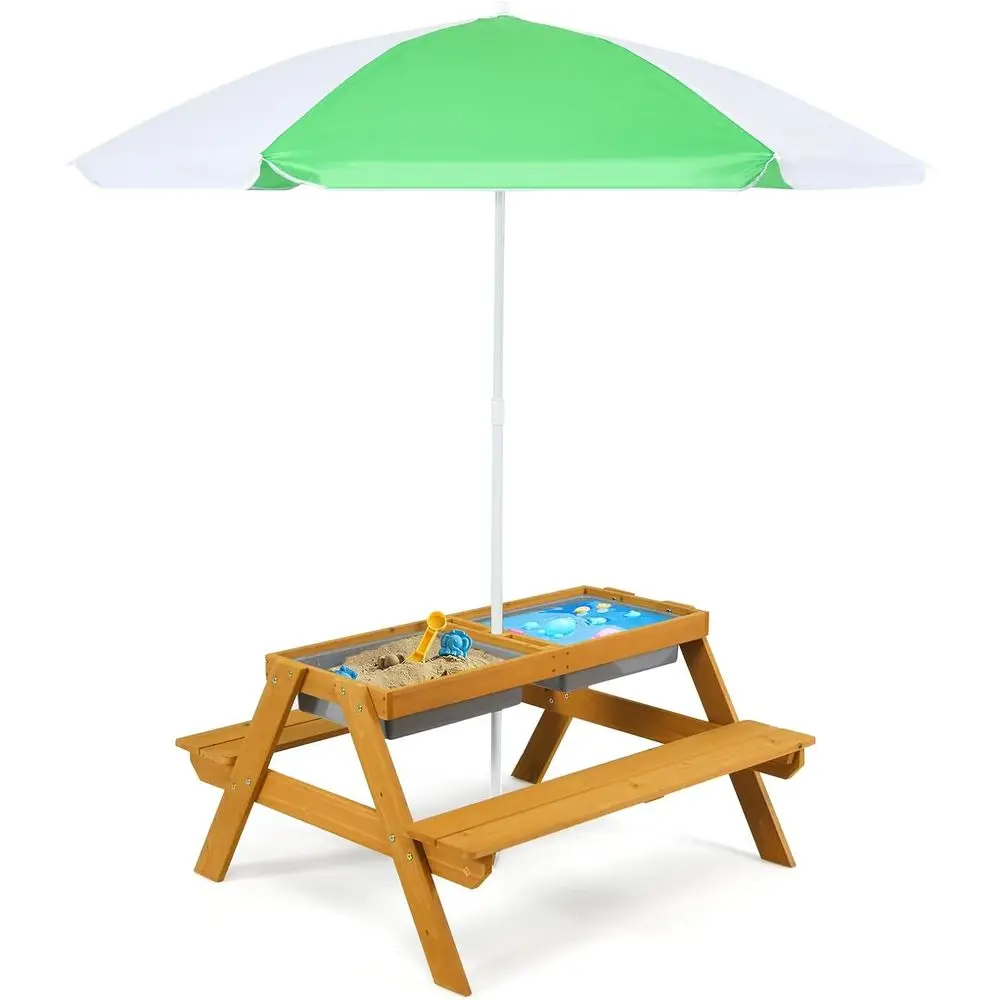 Kids Outdoor Umbrella - Table de pique-nique pour enfants 3-en-1
