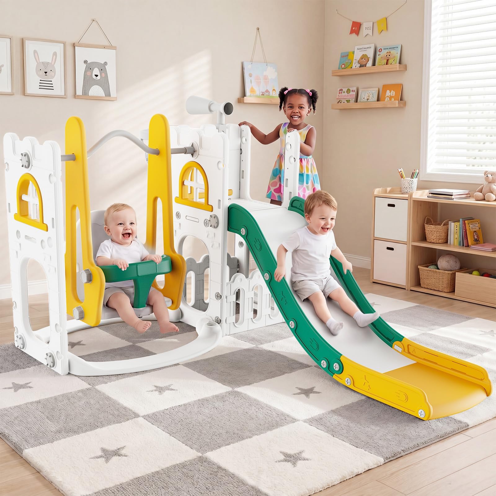 Kids Outdoor Playhouse - Ensemble de jeux 7 en 1