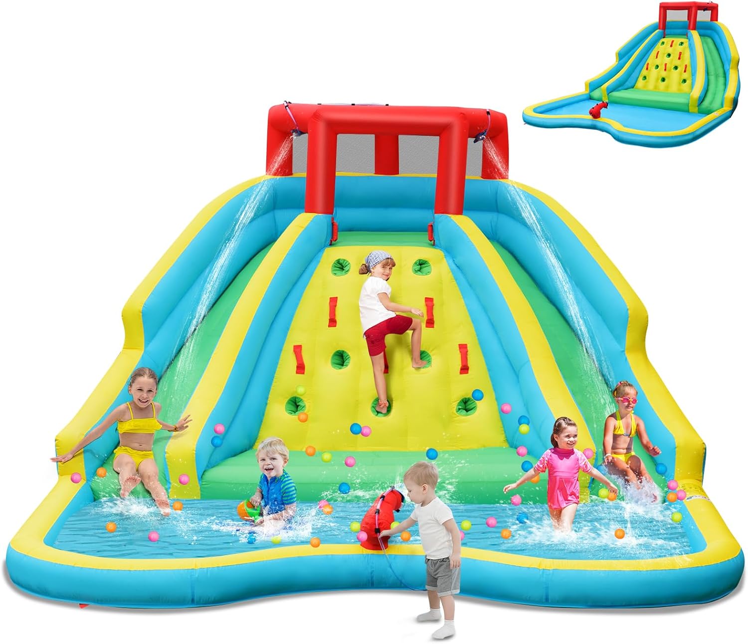 Kids Outdoor Water Park - Toboggan aquatique gonflable géant pour enfants,