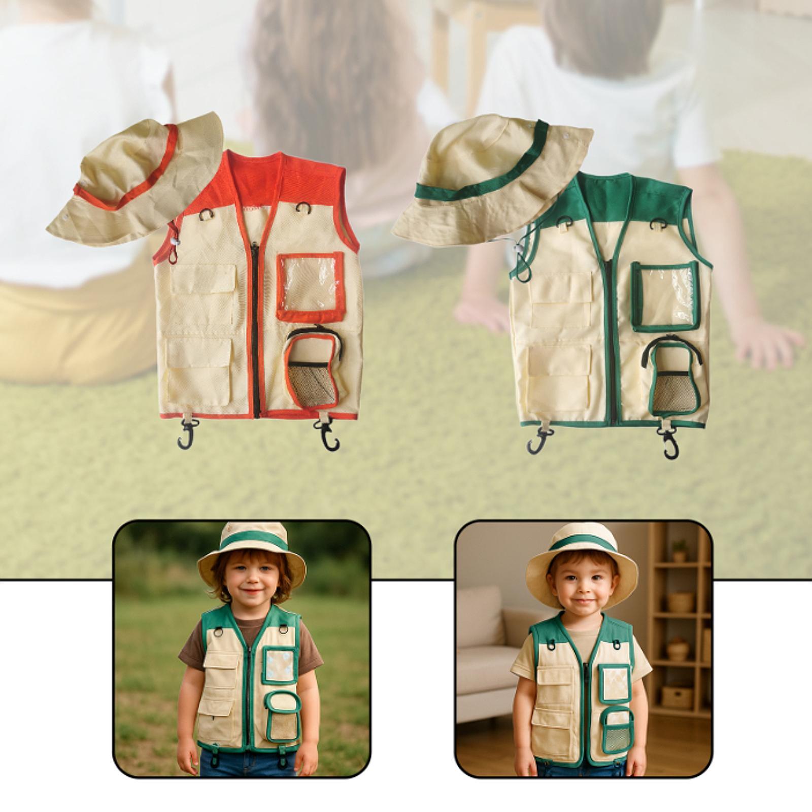 Kids Outdoor Zoo - Gilet et chapeau d'exploratrice pour enfants,