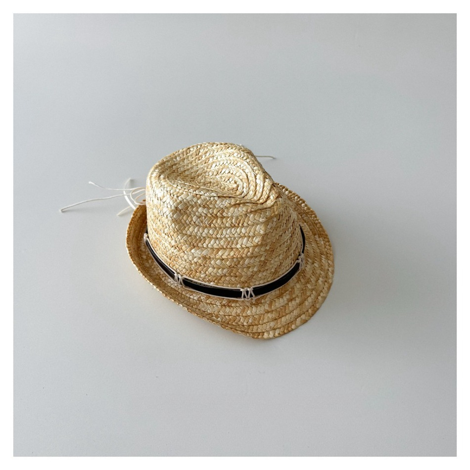 Kids Outdoor Hat - Chapeau Fedora en paille naturelle pour
