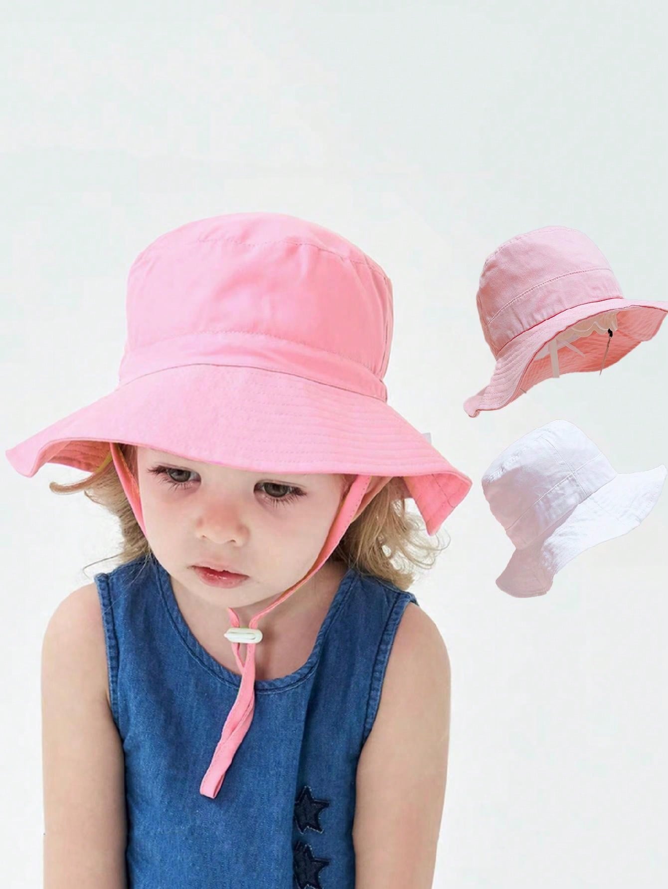 Kids Outdoor Hat - 1 chapeau bob rose à dessus