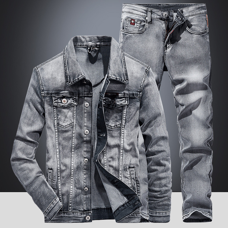 Mini Trampoline Spring - Costume en Denim pour hommes, Slim,