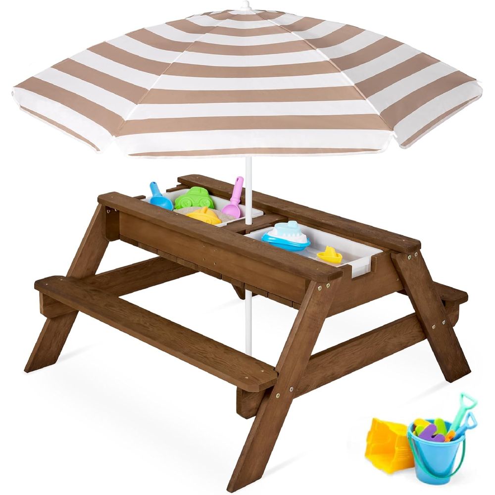 Kids Outdoor Umbrella - Table de pique-nique pour enfants avec
