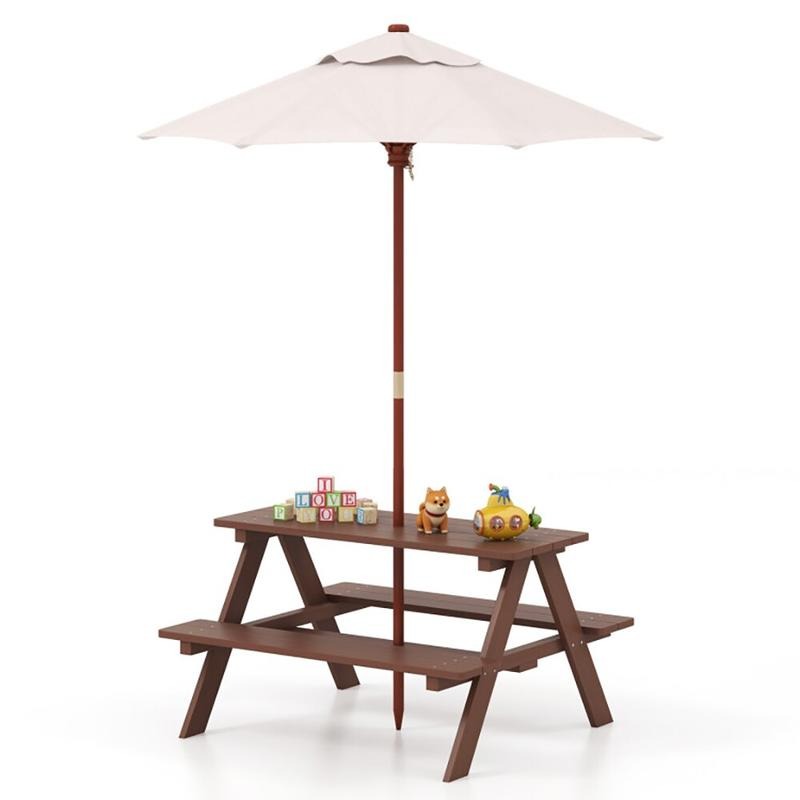Kids Outdoor Umbrella - Ensemble table et banc de pique-nique