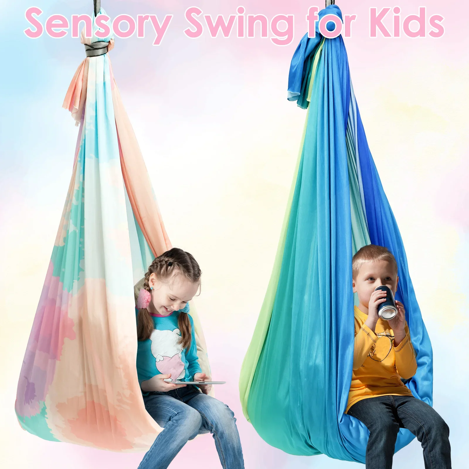 Kids Outdoor Hammock - Balançoire sensorielle confortable pour enfants, hamac