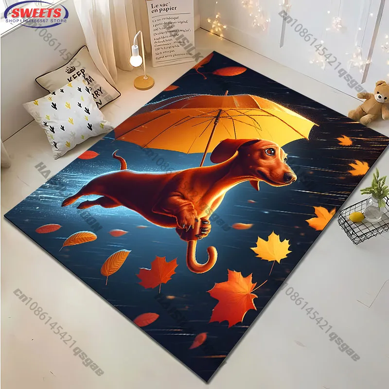 Kids Outdoor Umbrella - Tapis imprimé thème parapluie de chien