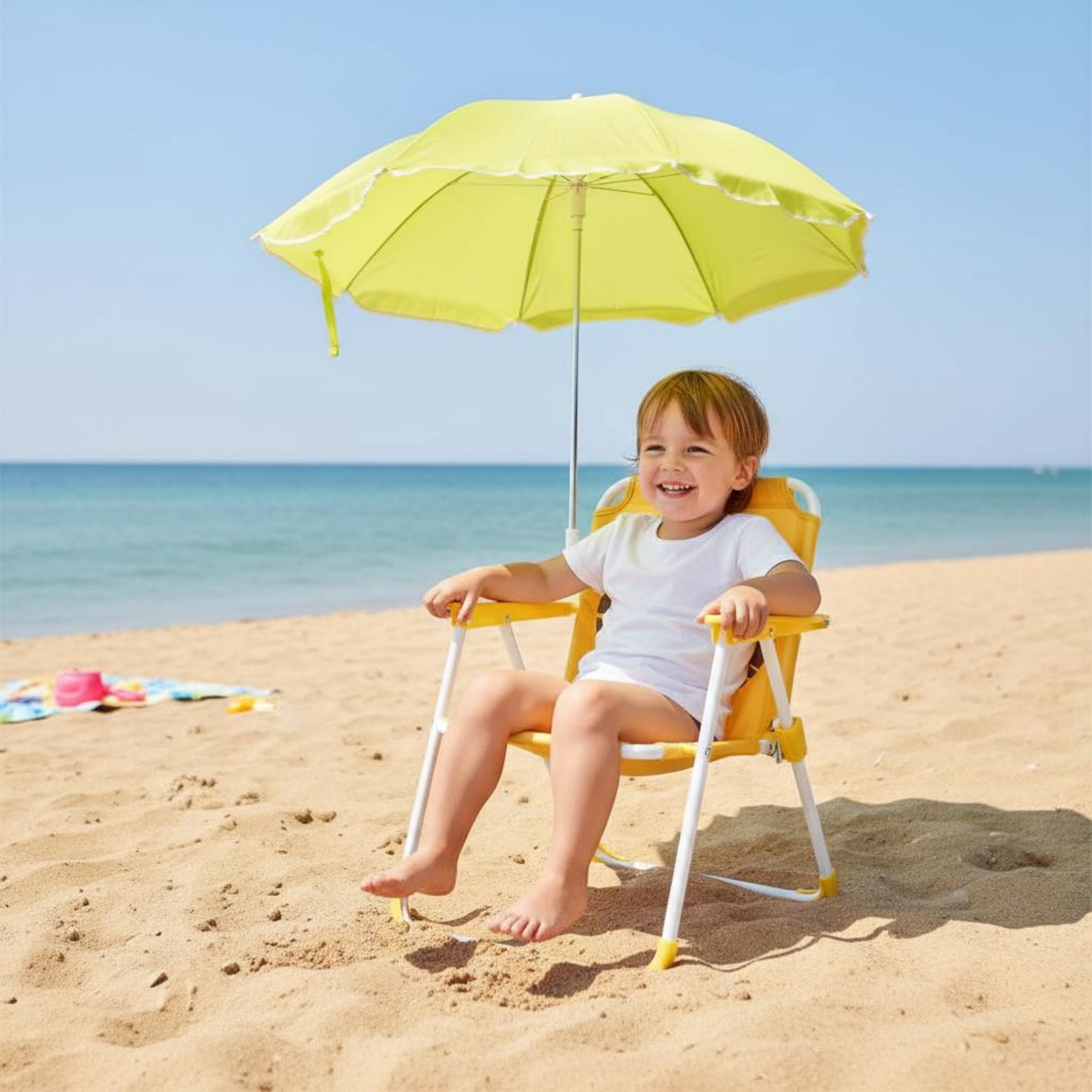 Kids Outdoor Umbrella - Chaise portable pour enfants avec pare-soleil,