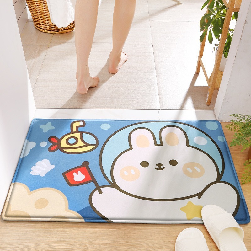 Kids Outdoor Mat Waterproof - Tapis de bienvenue lapin pour porte