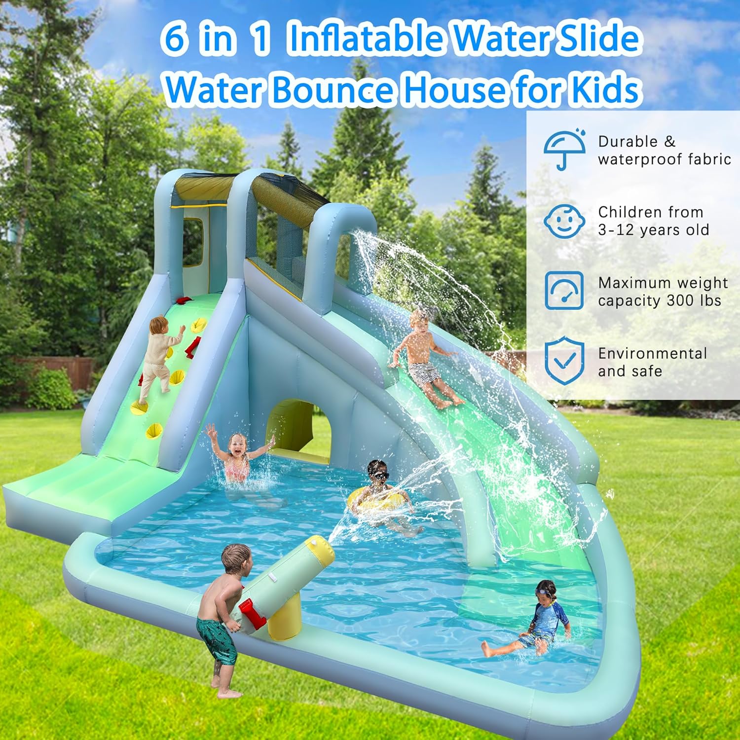 Parc aquatique gonflable 6-en- - Kids Outdoor Water Park avis et prix