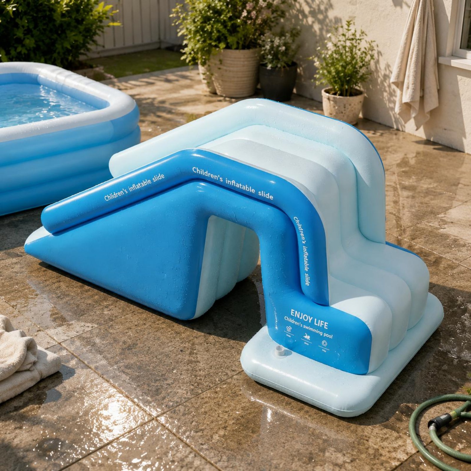 Toboggan gonflable pliable pou - Kids Outdoor Water Park avis et prix