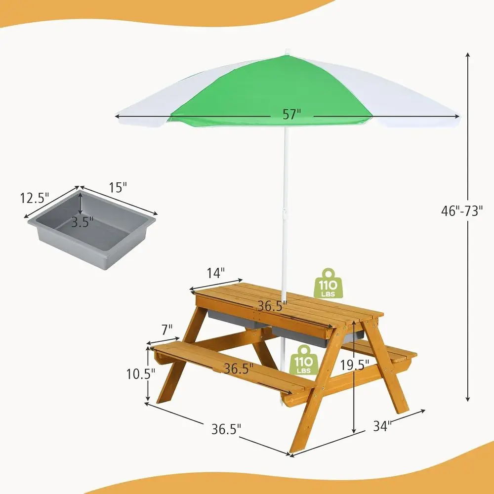 Table de pique-nique pour enfa - Kids Outdoor Umbrella avis et prix