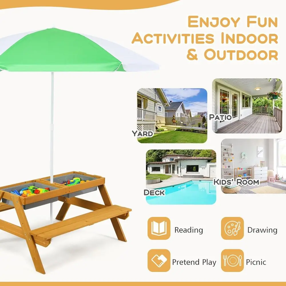 Table de pique-nique pour enfa - Kids Outdoor Umbrella avis et prix