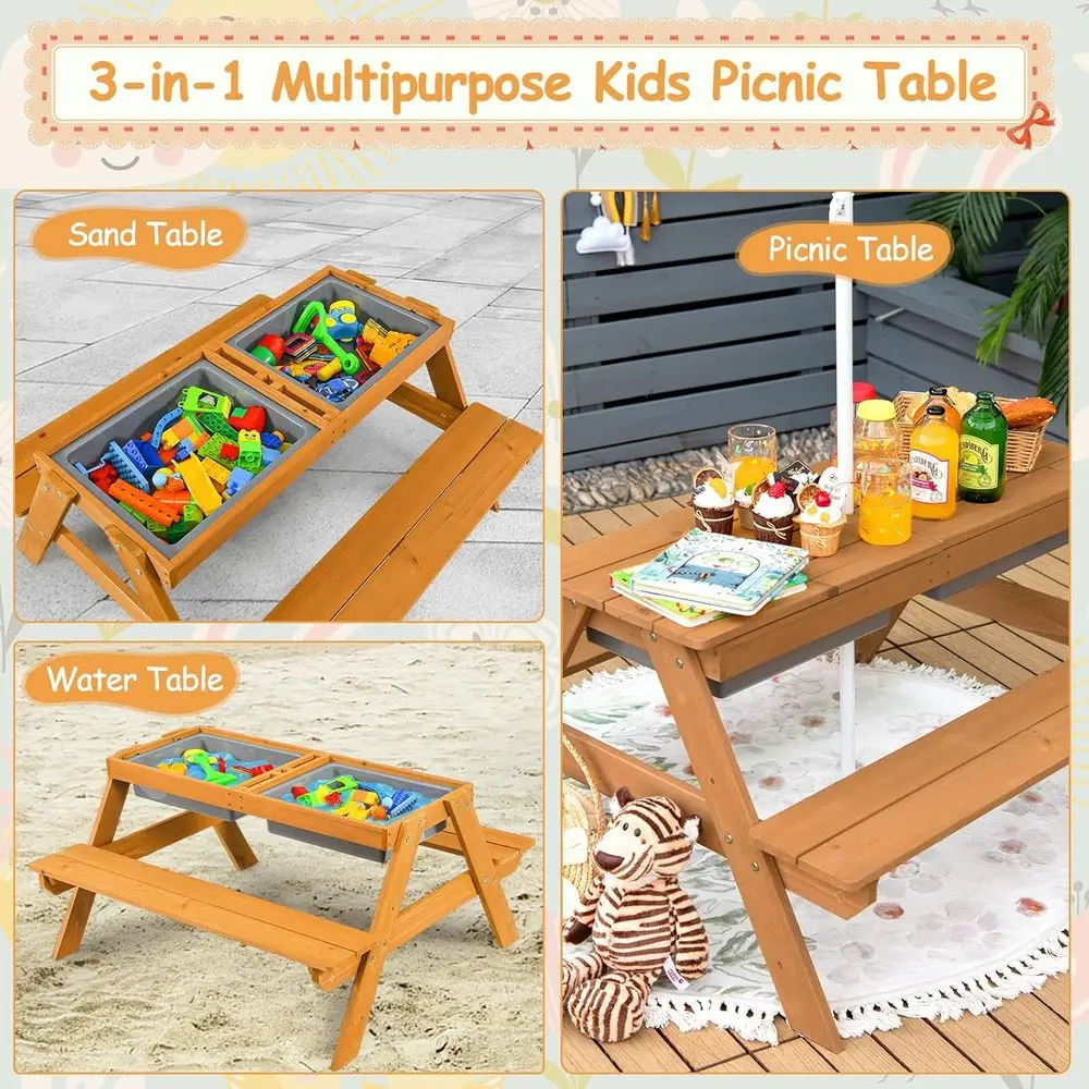 Table de pique-nique 4-en-1 en - Kids Outdoor Umbrella avis et prix