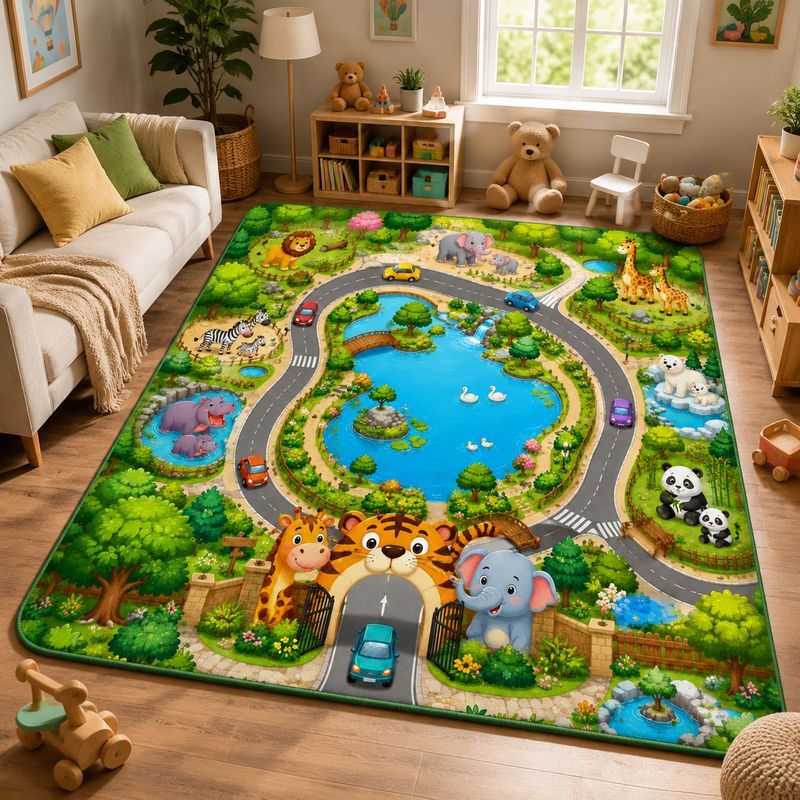 Tapis de jeu VIKAMA pour enfan - Kids Outdoor Zoo avis et prix