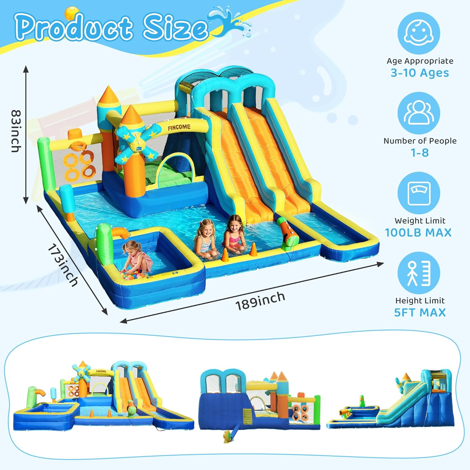 Château gonflable 10-en-1 avec - Kids Outdoor Water Park avis et prix
