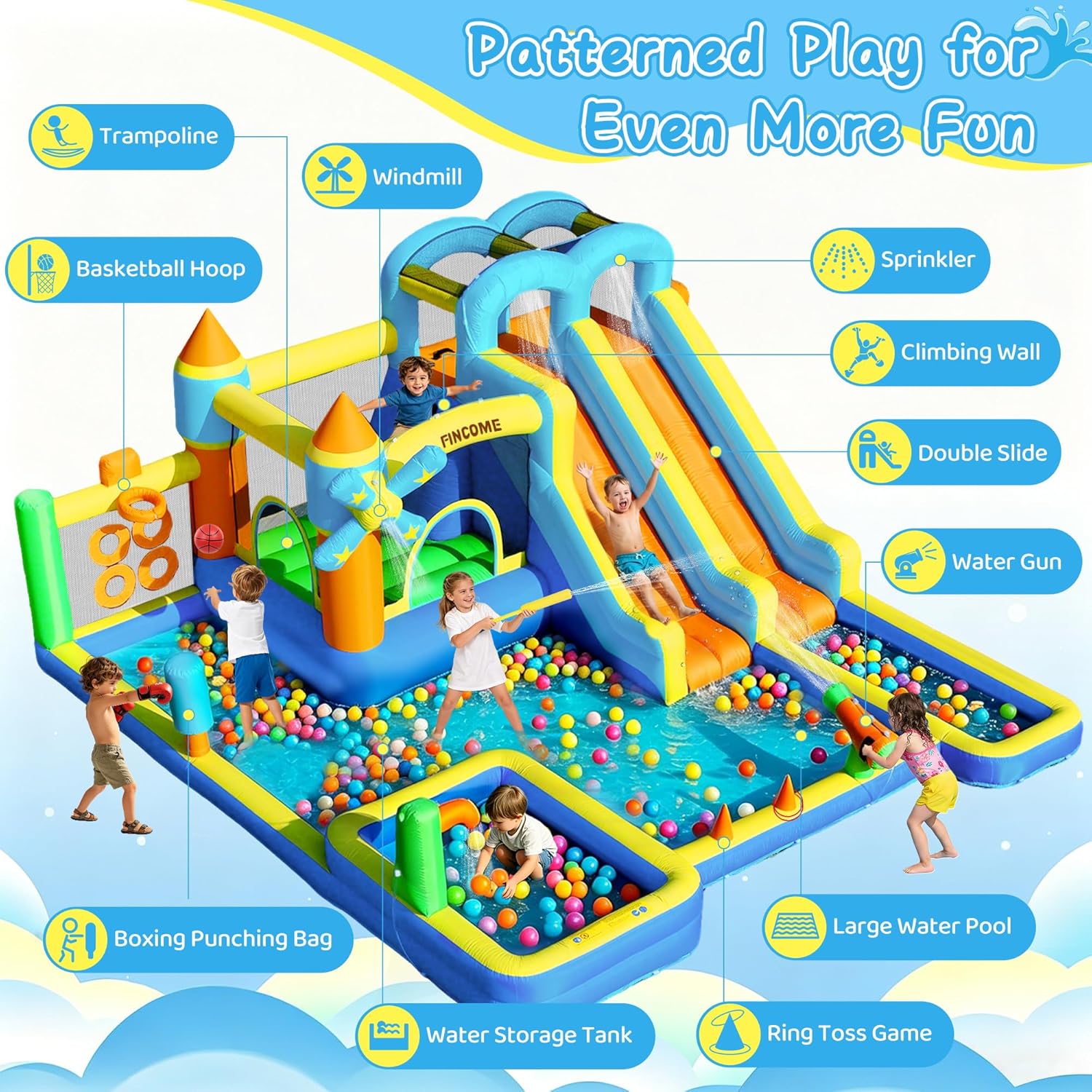 Château gonflable 10-en-1 avec - Kids Outdoor Water Park avis et prix