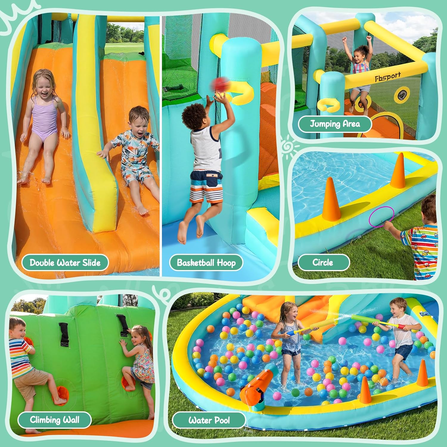 Parc aquatique gonflable doubl - Kids Outdoor Water Park avis et prix