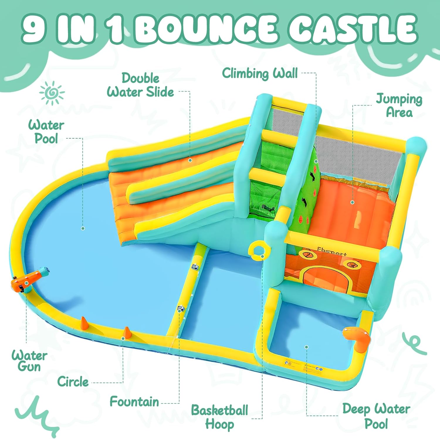 Parc aquatique gonflable doubl - Kids Outdoor Water Park avis et prix