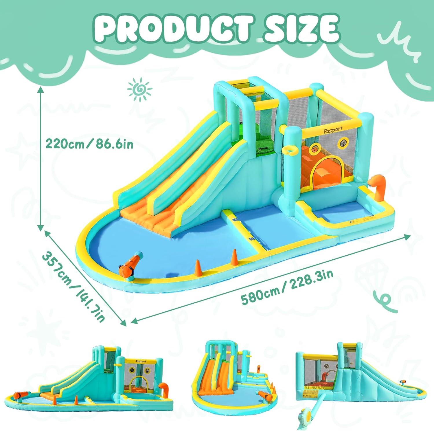 Parc aquatique gonflable doubl - Kids Outdoor Water Park avis et prix