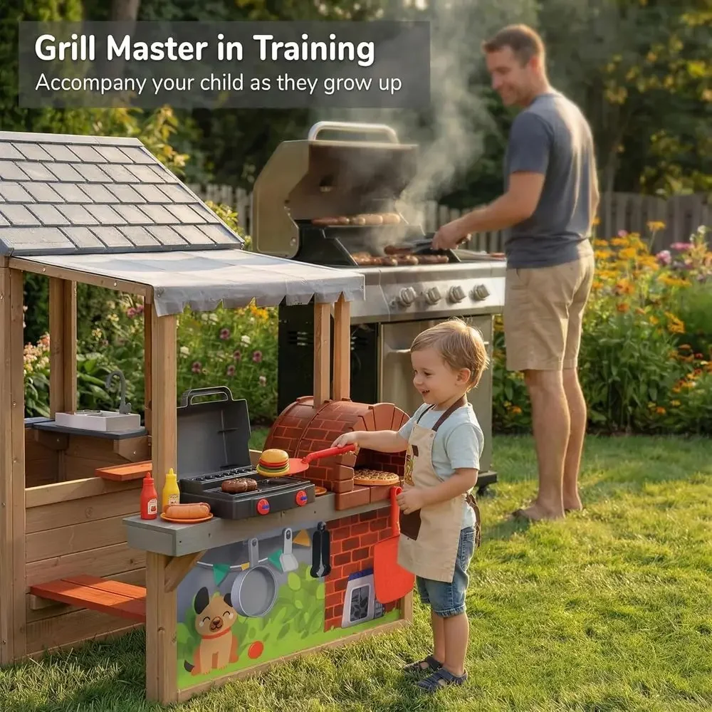 Maison de jeu en bois pour enf - Kids Outdoor Playhouse avis et prix
