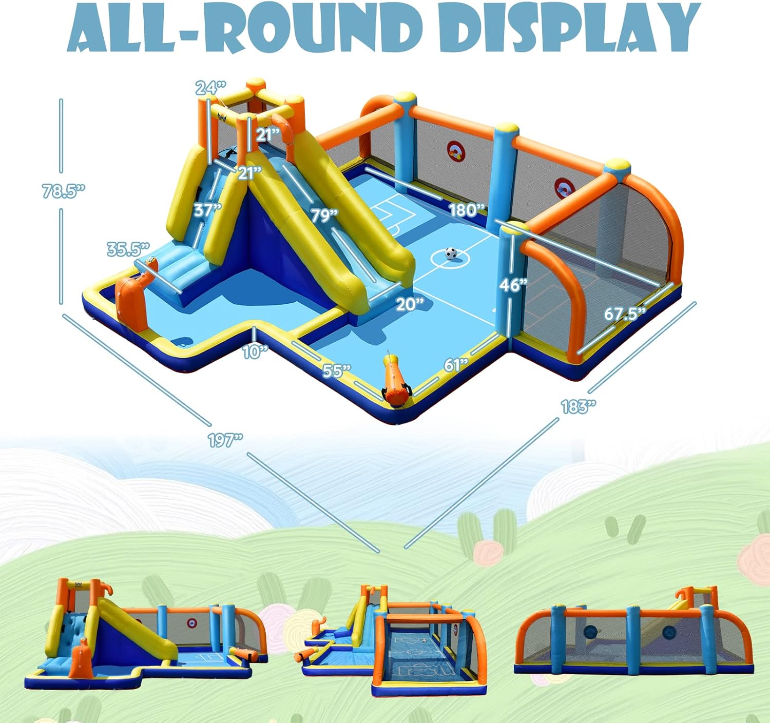 Toboggan aquatique gonflable,  - Kids Outdoor Water Park avis et prix