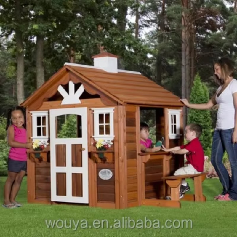 Maison de jeu en bois préfabri - Kids Outdoor Playhouse avis et prix